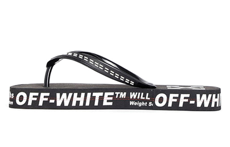 Off-White c/o virgil abloh men's black and white industrial flip flops OMIA131R20D270011000