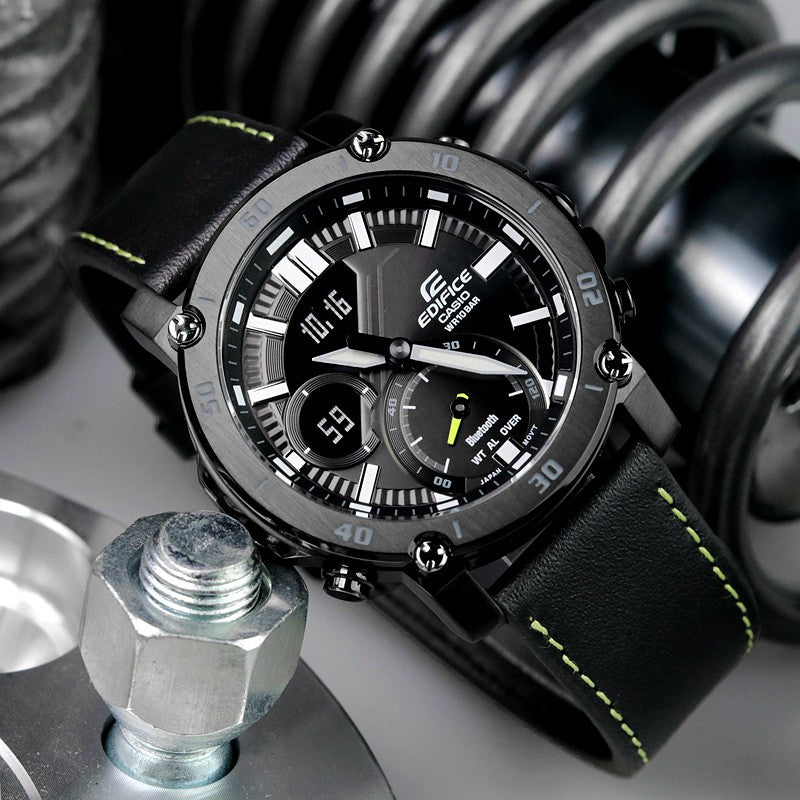 CASIO EDIFICE Mens Black Analog/Digital Combo ECB-20CL-12021