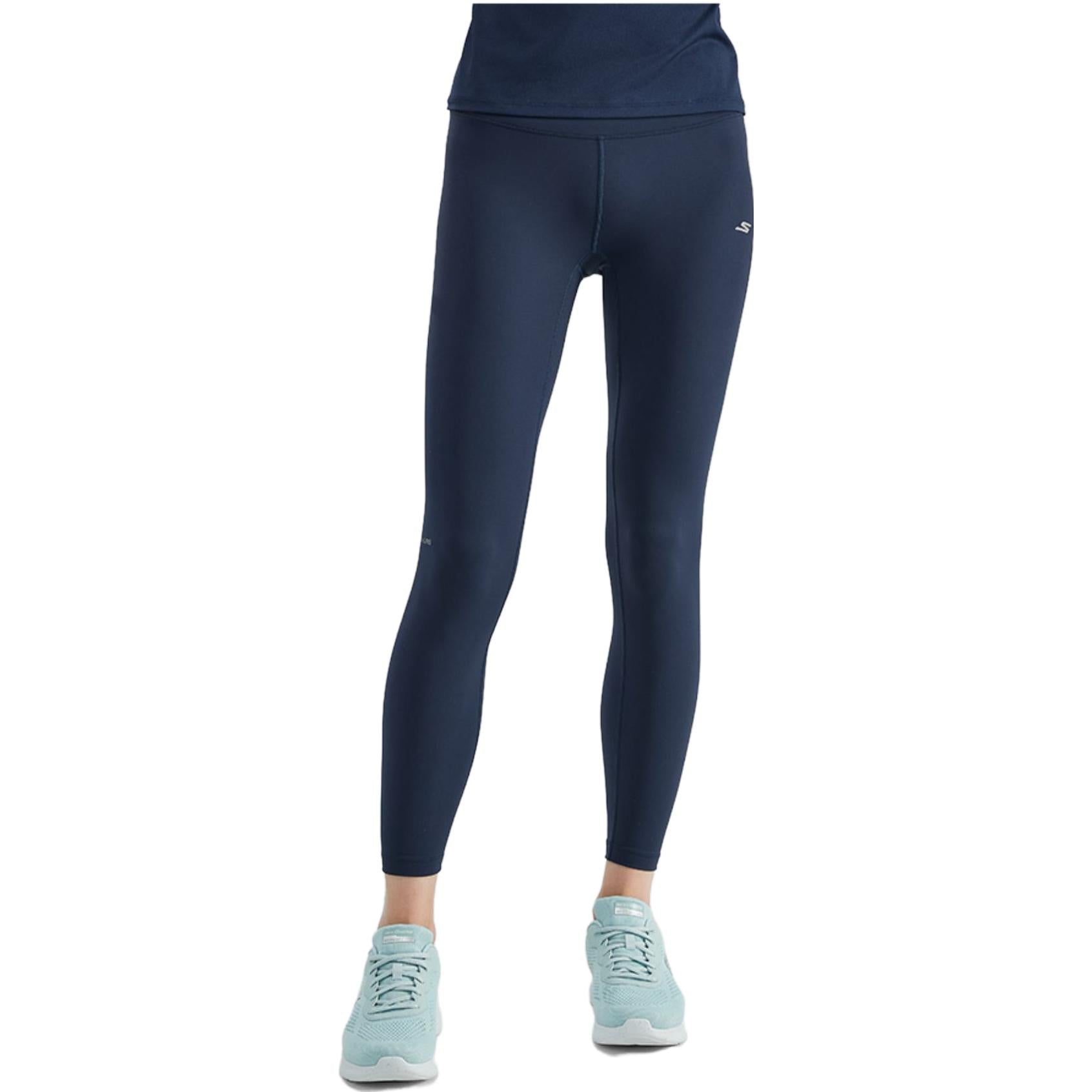 (WMNS) Skechers Logo Printed Training Leggings 'Navy' P223W089-02MZ