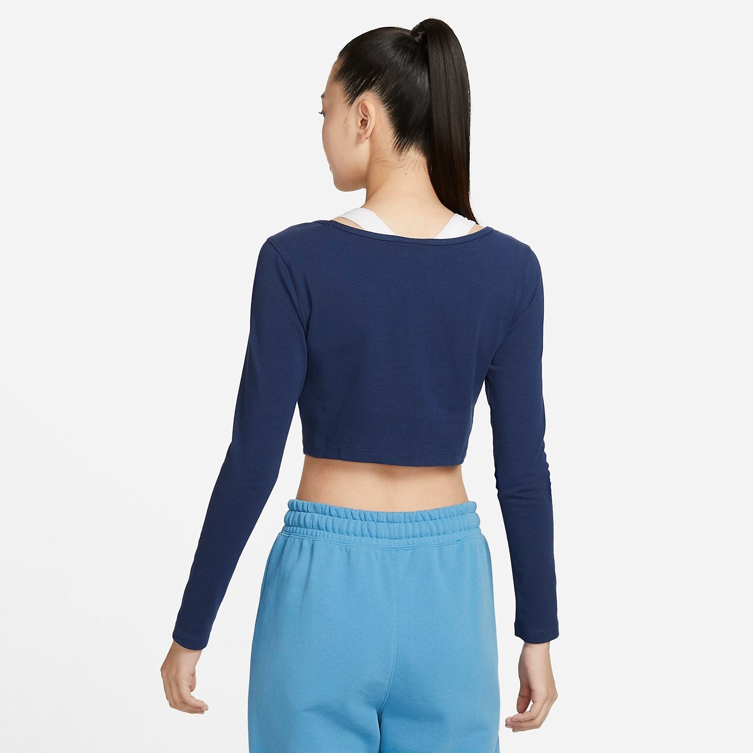 (WMNS) Air Jordan Flight Long-Sleeve Top 'Navy' DQ4466-410