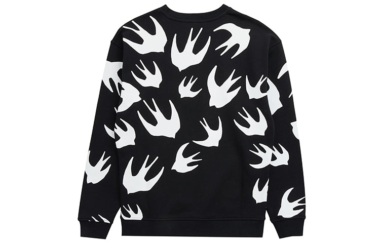 (WMNS) Alexander McQueen Swallow Pattern Printing Sweatshirt 'Black' 337341-RLT72-1000