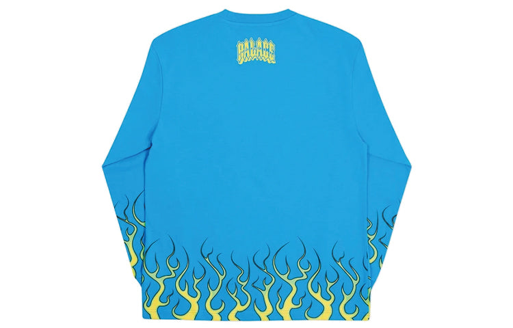 PALACE Ravedigger Pattern Logo Printing Round Neck Long Sleeves Unisex Blue P19LS004