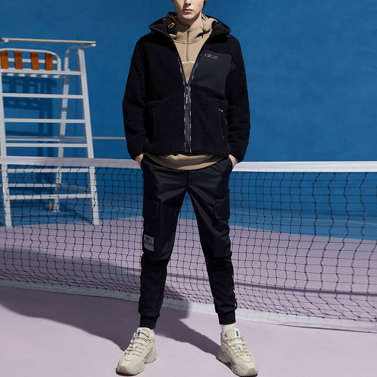 FILA FUSION Woven Casual Sports Bundle Feet Long Pants Black T11M041804F-BK