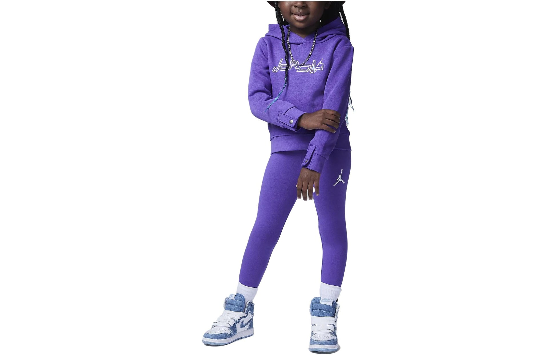 (GS) Air Jordan Toddler Take Flight Shine Legging Set 'Purple' 25C804-P44