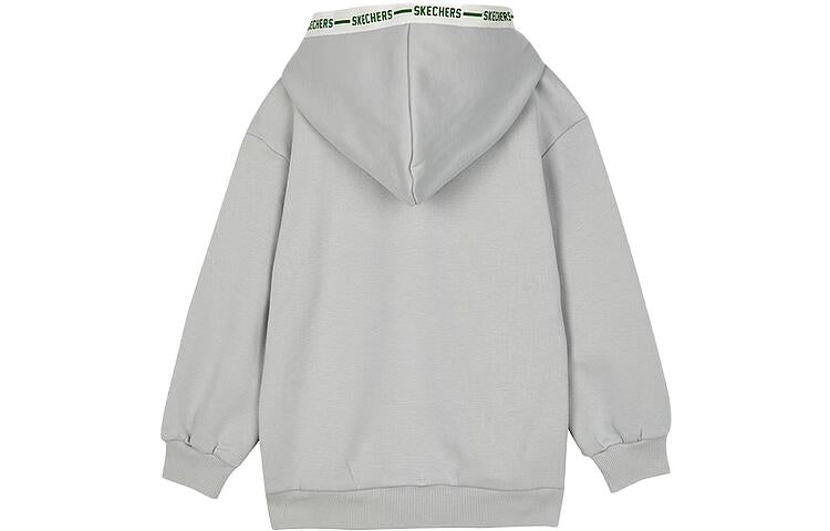 (GS) Skechers Logo Printed Hoodie 'Grey Green' L423B069-00U1