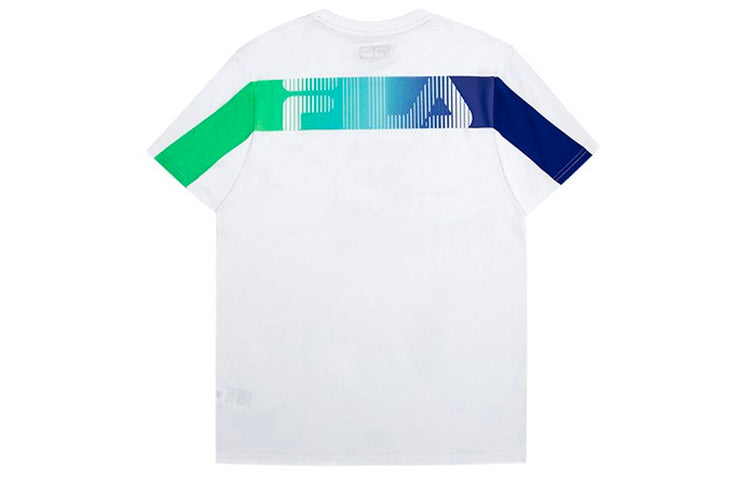 FILA FUSION Logo Round Neck Short Sleeve White T11M023111F-WT
