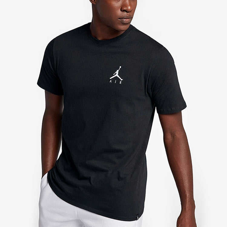 Air Jordan Athleisure Casual Sports Embroidered Logo Round Neck Short Sleeve Black DA6800-010