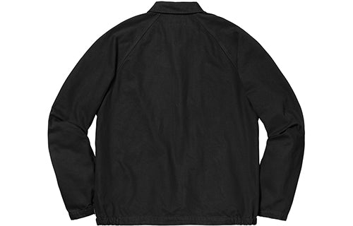 Supreme FW18 Snap Front Twill Jacket Black Logo SUP-FW18-137
