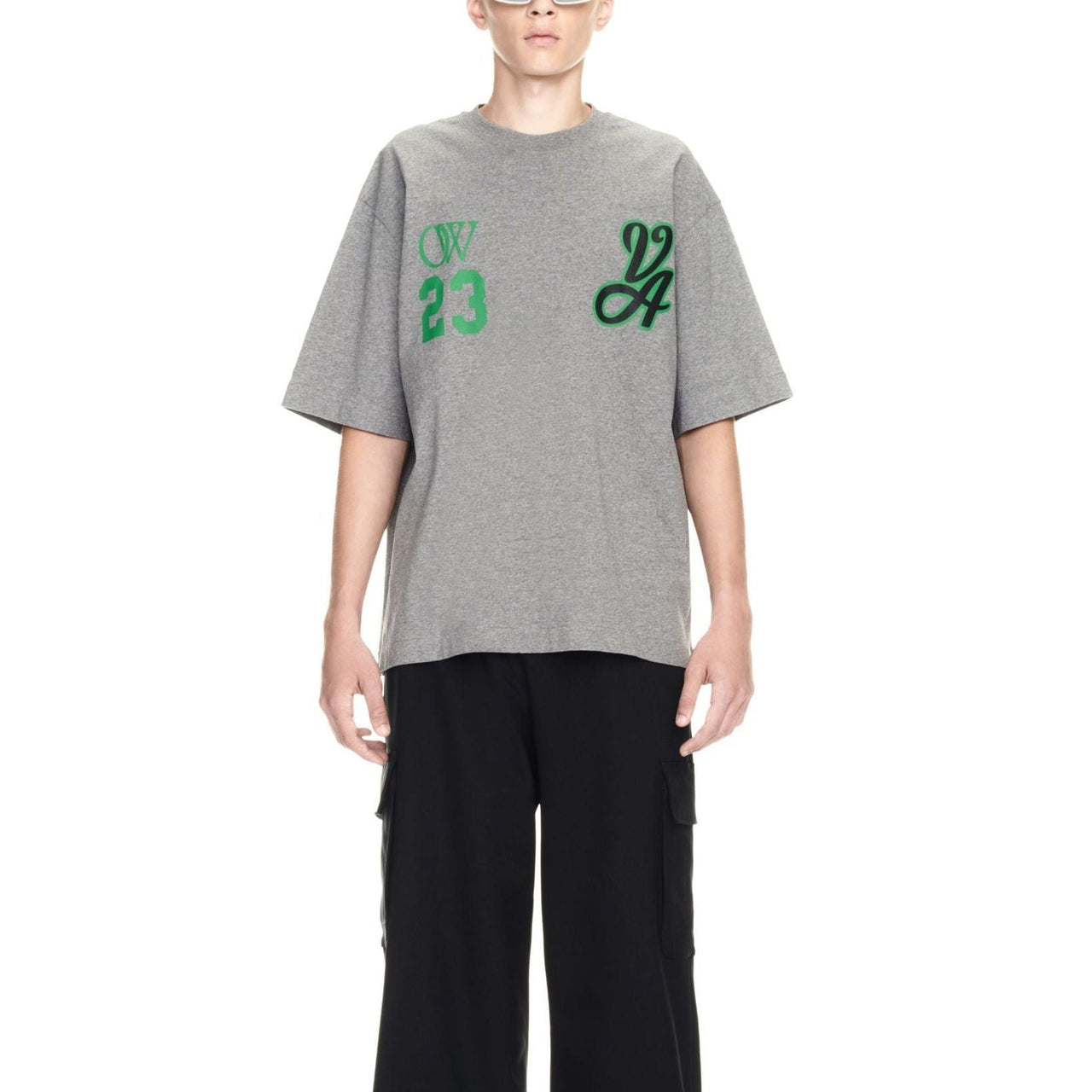 OFF-WHITE 23 Varsity Skate Short-Sleeve Tee 'Melange Grey' OMAA120S24JER0110655