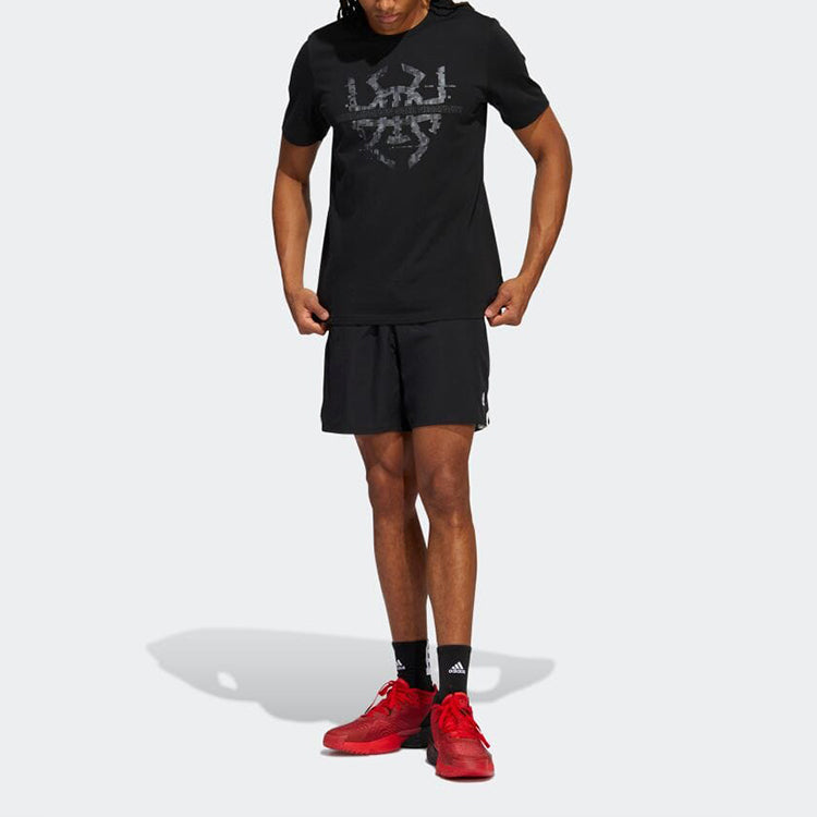 adidas Solid Color Straight Casual Straight Shorts Men's Black HI5822