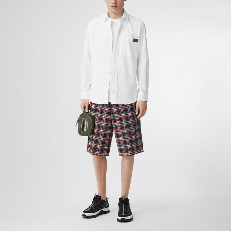 Men's Burberry Logo Detail Long Sleeves Shirt White 80175591