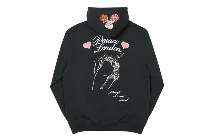PALACE Embroidery Printing Hooded Sweater Unisex Black P19CS112