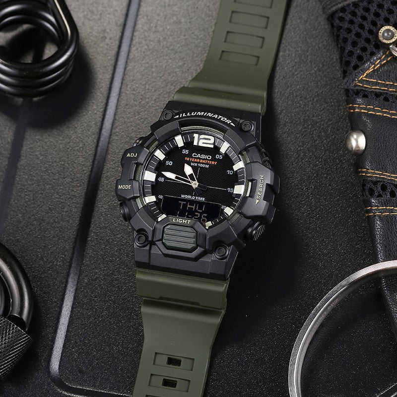 CASIO G Shock Quartz Sports Waterproof Mens Green Analog/Digital Combo HDC-700-3A