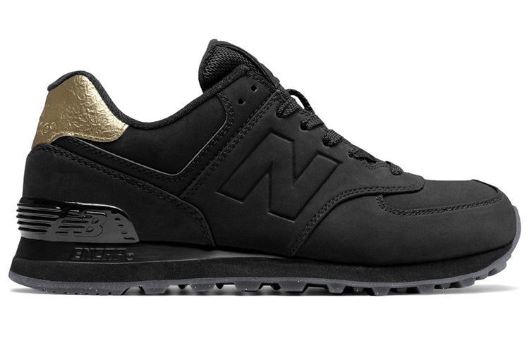 (WMNS) New Balance 574 Series Molten Metal Sneakers Black/Gold WL574MTC