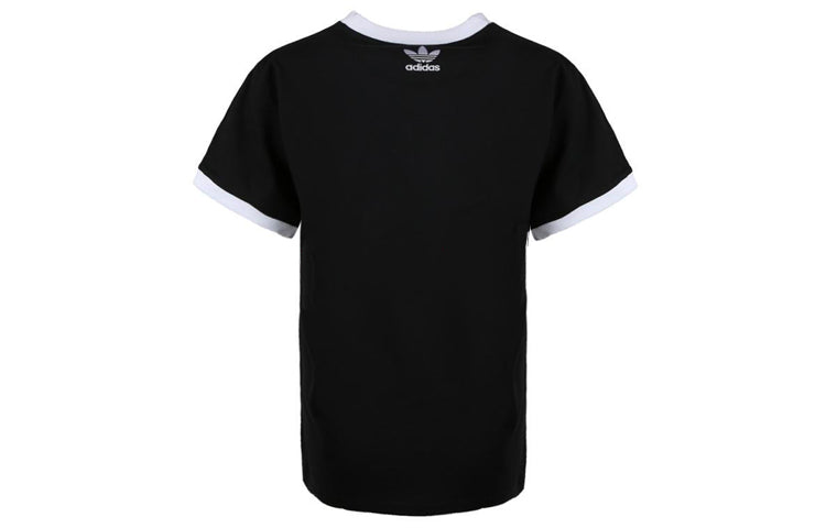 (WMNS) adidas originals Round Neck Pullover Short Sleeve Black DV2664