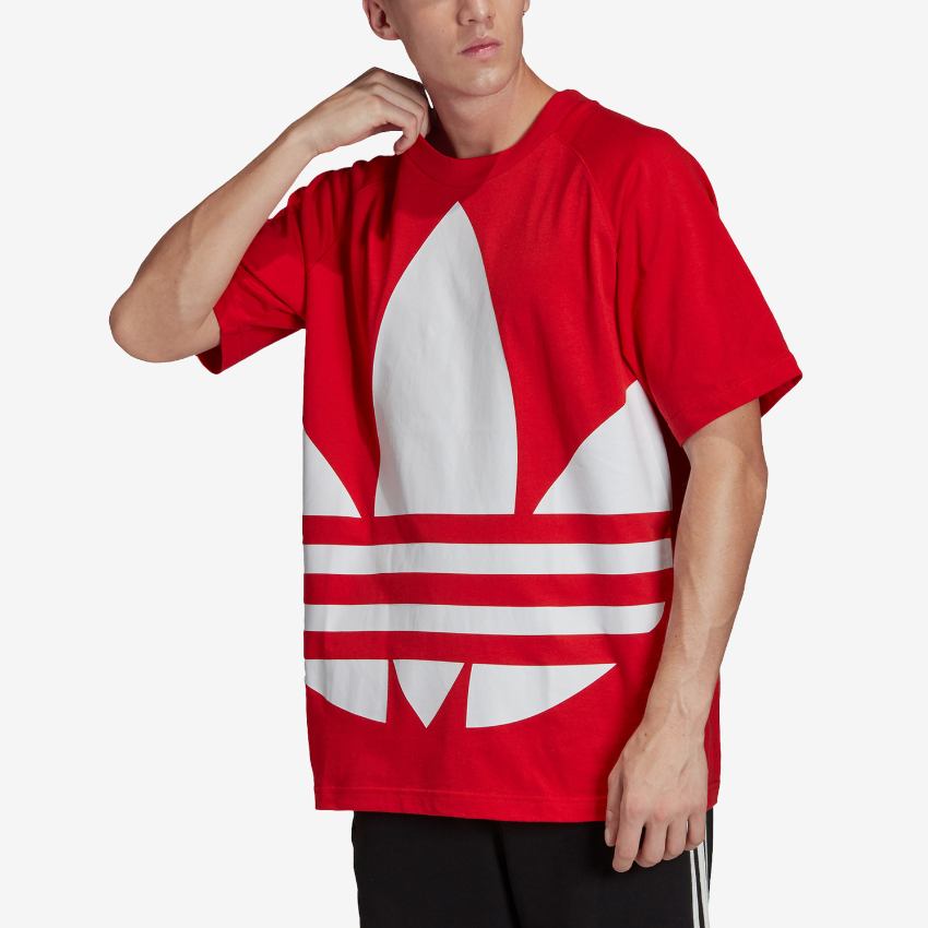 adidas originals Bg Trefoil Tee Large Logo Loose Short Sleeve Red FM9906
