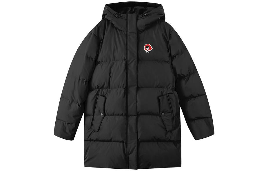 (WMNS) Skechers Graphic Hooded Down Jacket 'Red Black' L422W091