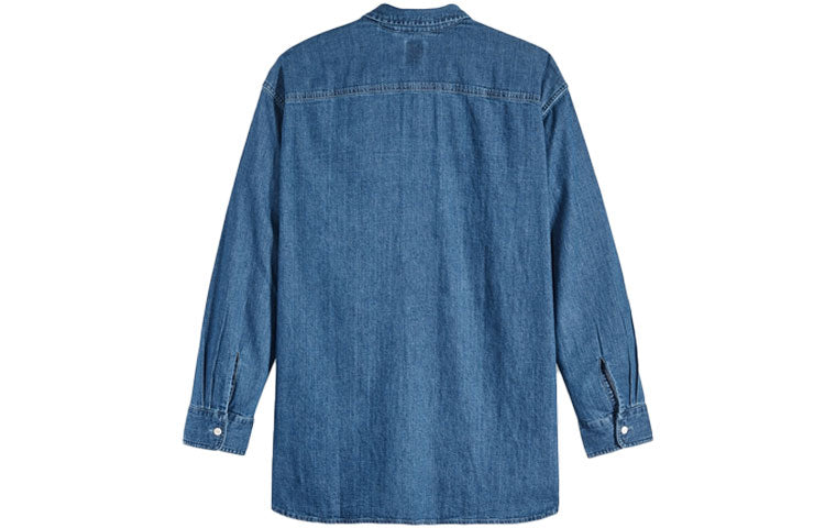Men's Levis lapel Casual Denim Long Sleeves Shirt Denim 34583-0000