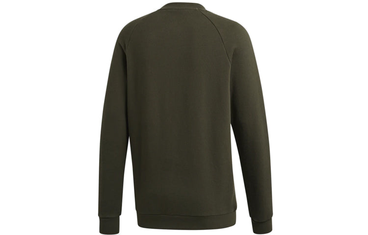 adidas originals Trefoil Crew Sports Printing Round Neck Pullover Green DM7834
