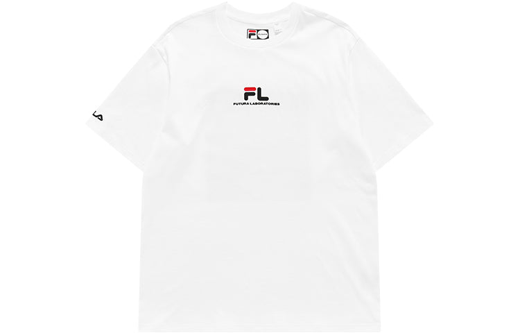 FILA FUSION x FUTURA Crossover Sports Round Neck Short Sleeve Couple Style White T11U138103F-WT