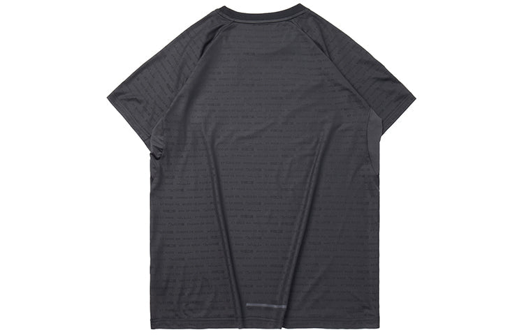 Li-Ning Wade Series Solid Color Round Neck Sports Short Sleeve Black ATSQ099-1