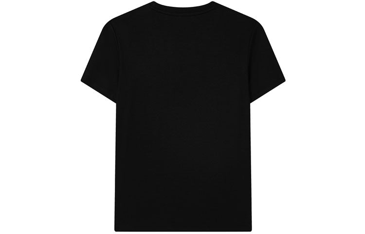 (WMNS) FILA Colorblock Logo Sports Round Neck Short Sleeve Black F11W132154F-BK