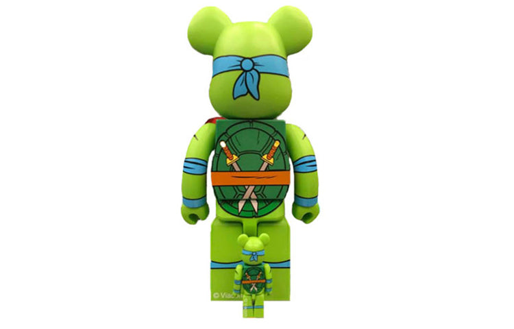 BE@RBRICK MICHELANGELO 100%&400% 'Green Yellow' BEARBRICK012