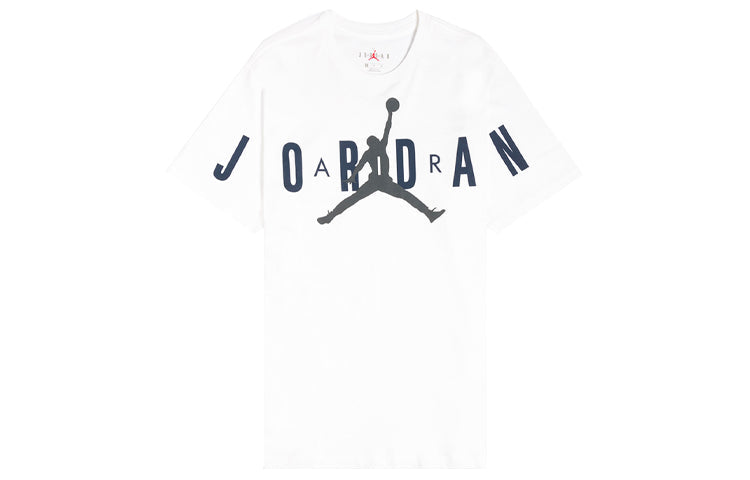 Air Jordan Mj DNA Stretched Logo Printing Short Sleeve White CZ1880-100