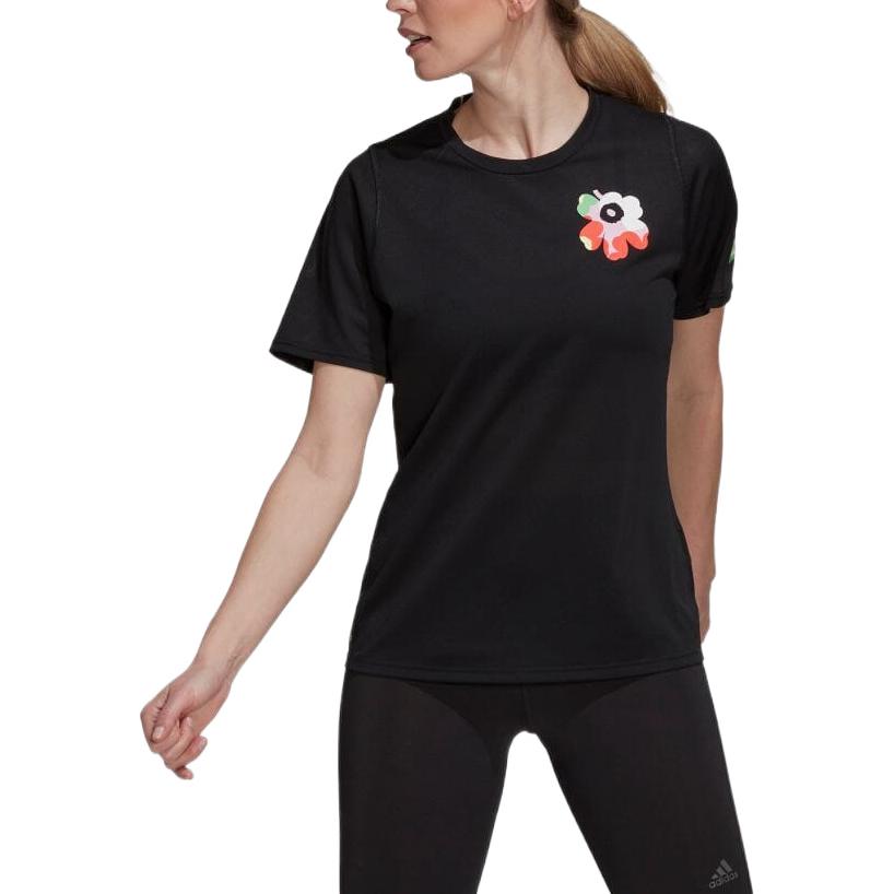 (WMNS) adidas x Marimekko Running T-Shirt Asia Sizing 'Black White' HG6321