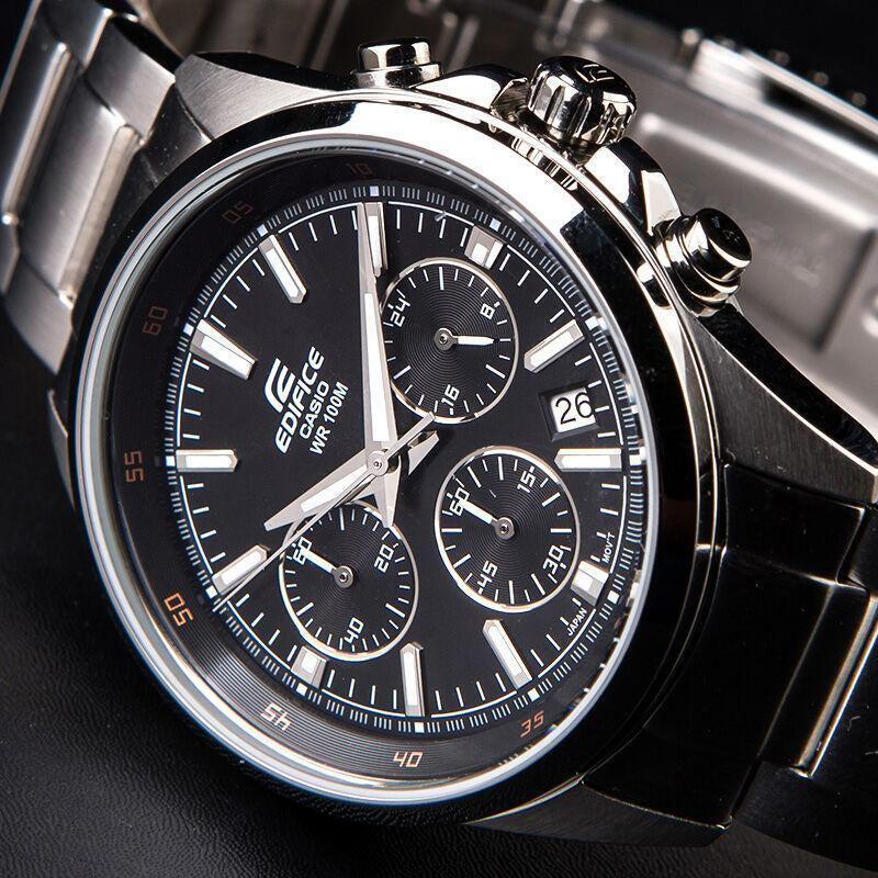 CASIO EDIFICE Series Leisure Fashion Hand Men's Black Mens Silver Analog EFR-527D-1AV