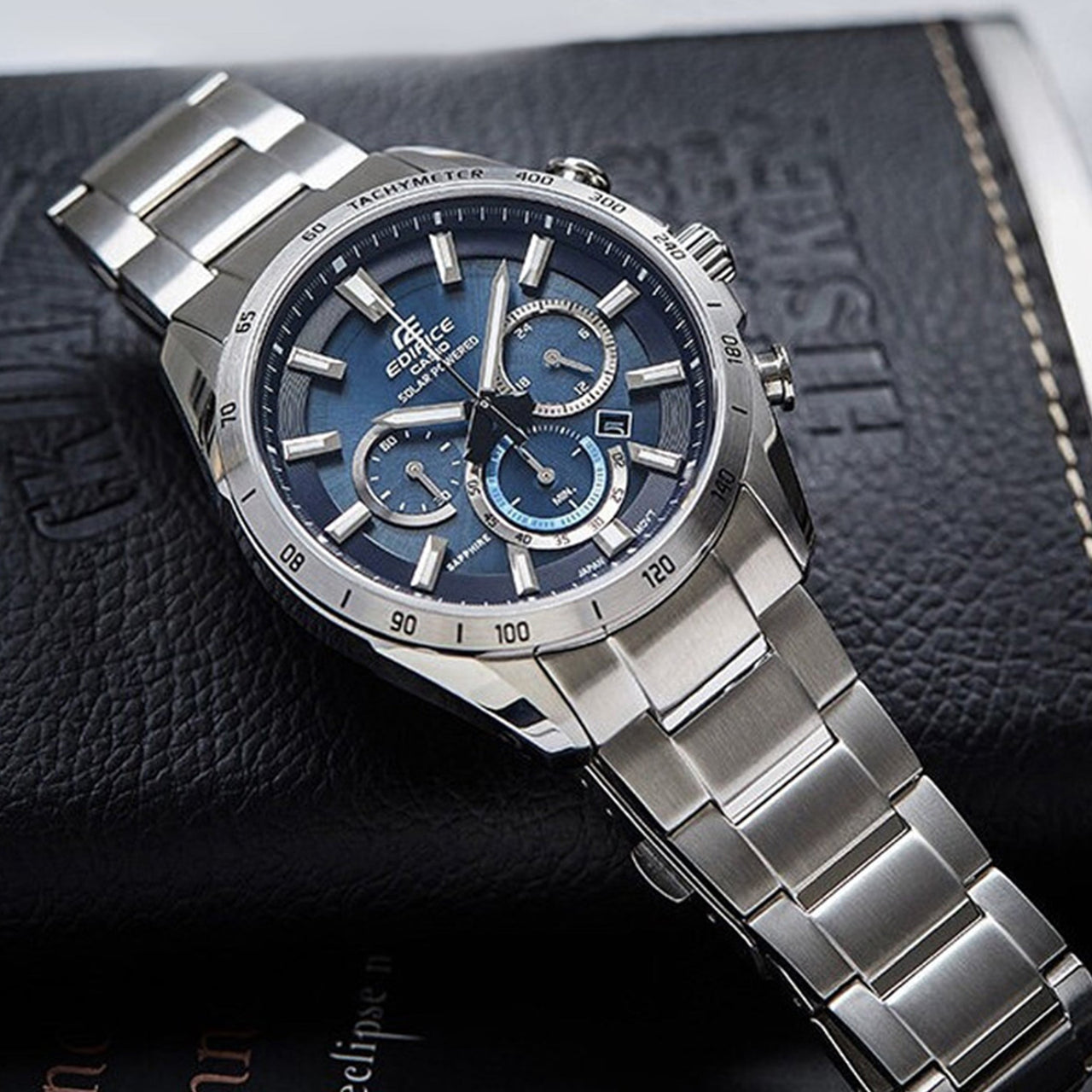 CASIO Waterproof EDIFICE Sapphire Crystal Solar Powered Mens Blue Analog EFB-540SBD-2AVUPR