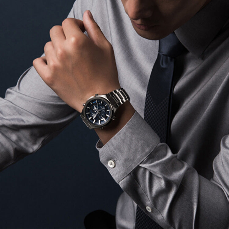 CASIO EDIFICE Solar Powered Waterproof Sports Sapphire Crystal Stainless Steel Strap Mens Blue Analog EQW-T660DB-2A
