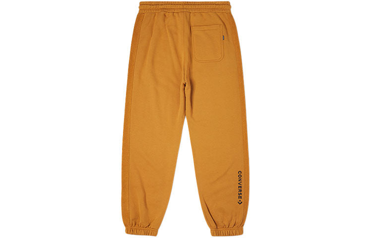 Men's Converse Logo Embroidered Loose Fleece Bundle Feet Sports Pants/Trousers/Joggers Wheat 10023521-A01