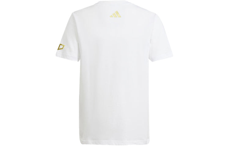 (GS) adidas Salah Graphic Jersey T-Shirt 'White Gold' HY1447