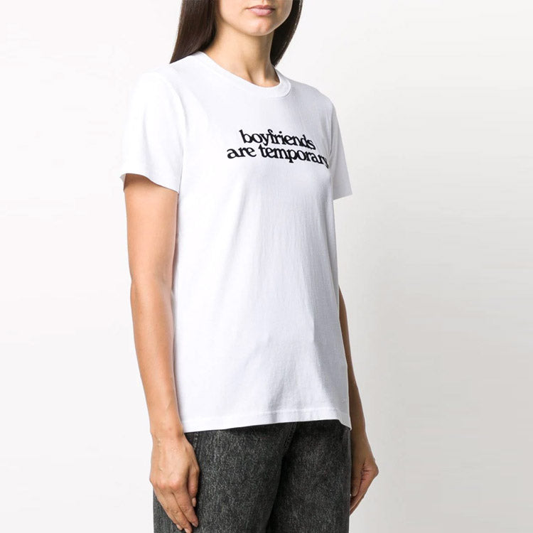 (WMNS) Off-White Slogan Alphabet Printing Short Sleeve Slim Fit Version White OWAA049F20JER0080110