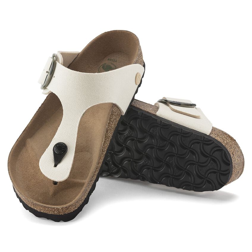 Birkenstock Gizeh Vegan Big Buckle Textile Narrow Fit Sandals 'Eggshell' 1024004