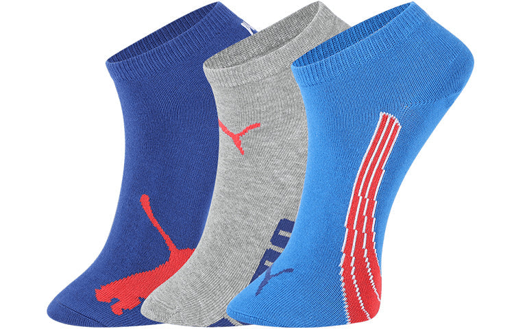 PUMA Sneaker Socks 3 pack 'Blue Grey Red' 100000617-007