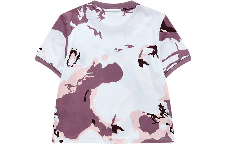 FILA FUSION Camouflage Contrasting Colors Sports Short Sleeve Pink T11W133110F-LP