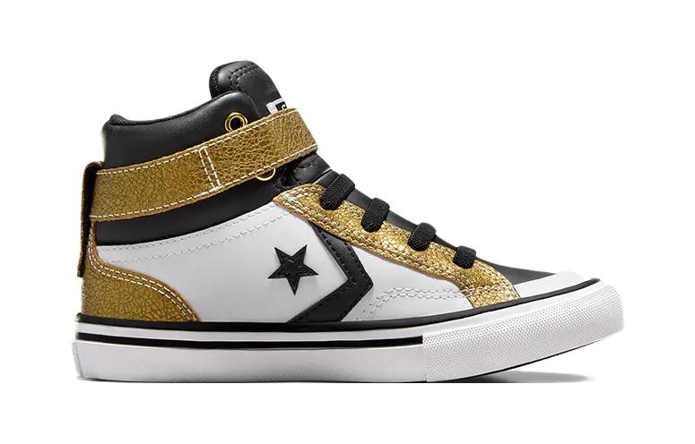 (GS) Converse Pro Blaze Strap Sneaker 'White Gold Black' A05523C