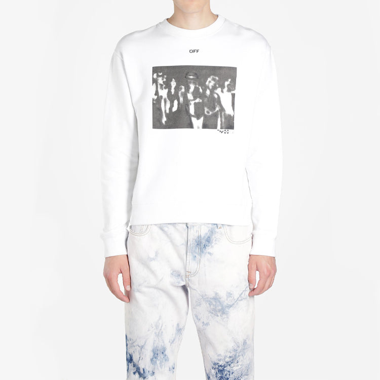 Off-White SS20 Spray Paint Effect Mens Logo Long Sleeve Round Neck Sweatshirt OMBA025R20E300150110