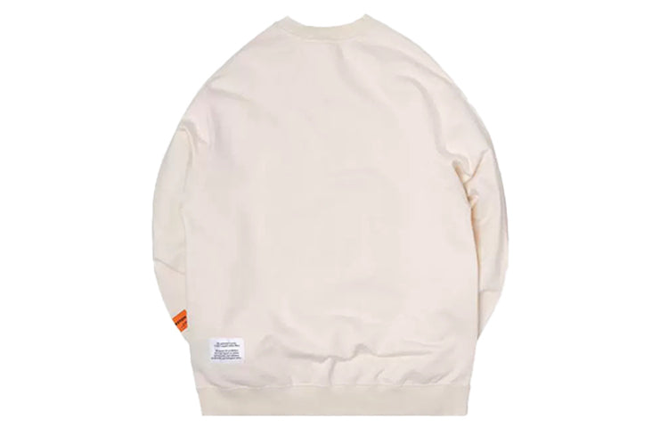 Men's HERON PRESTON Printing Round Neck Pullover White HMBA007S208960210188