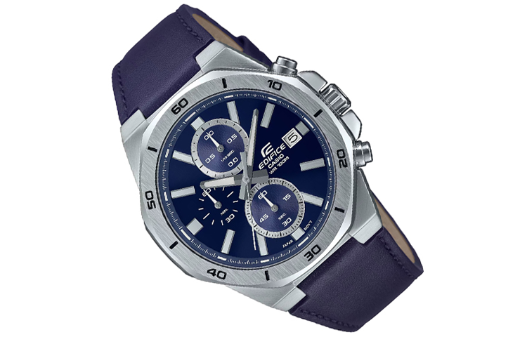 CASIO Digital 'Navy Silver' EFV-640L-2AV