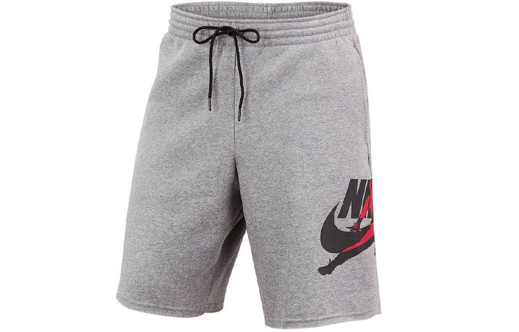 Air Jordan Jumpman Logo Printing Knit Basketball Sports Shorts Gray DH9509-091