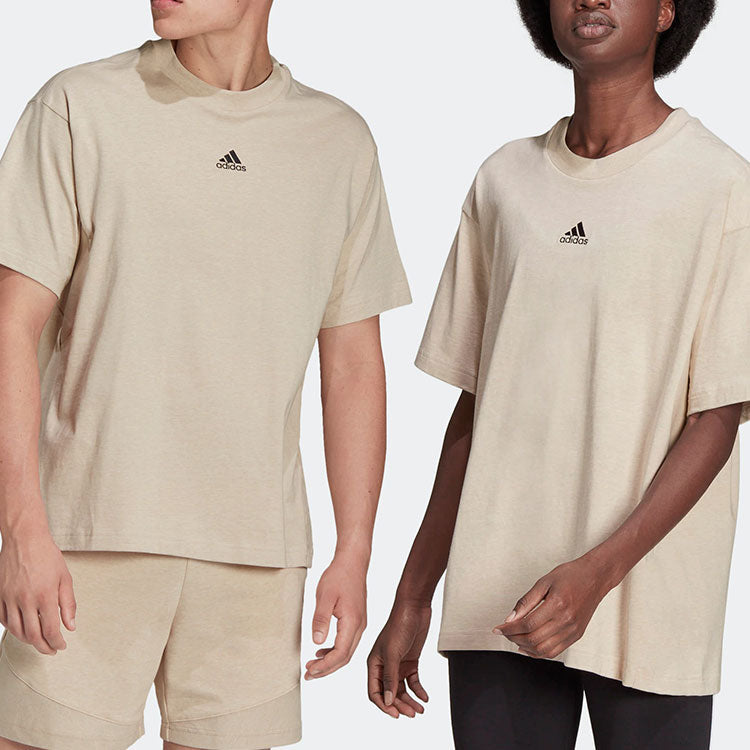 adidas BotanDyed Tee Solid Color Small Label Round Neck Sports Short Sleeve Couple Style Khaki HE3068