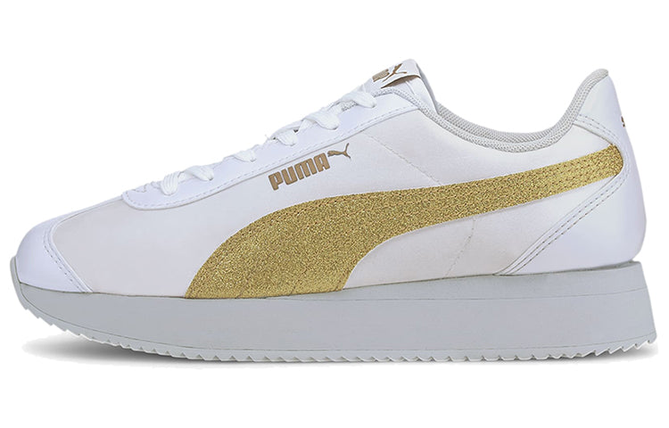(WMNS) PUMA Turino Stacked Glitter Low Running Shoes White/Gold 371944-06