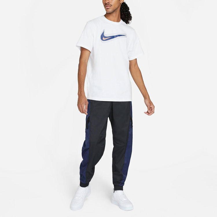 Nike Athleisure Casual Sports Printing Logo Round Neck Short Sleeve White DB6470-100