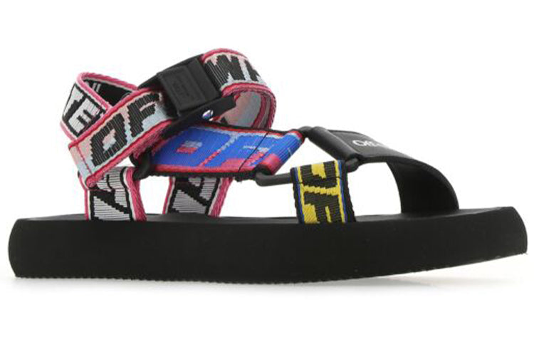 (WMNS) OFF-WHITE Logo-Strap Trek Sandals 'Black Multi-Color' OWIH007S21FAB0011084