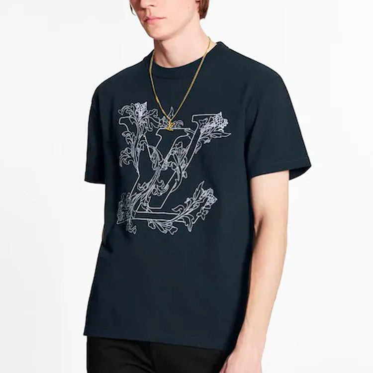 LOUIS VUITTON LV Flower Embroidery For Men Navy 1A89VZ