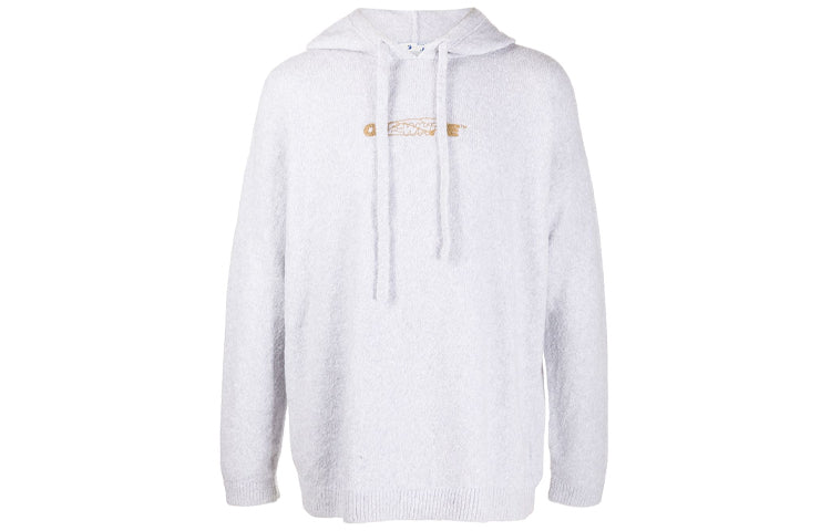 Off-White FW20 ArrowsPrinting Hooded pullover Men Grey OMHA089E20KNI0010320