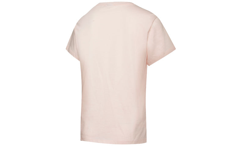(WMNS) PUMA Logo Printing Round Neck Short Sleeve Pink 596512-87